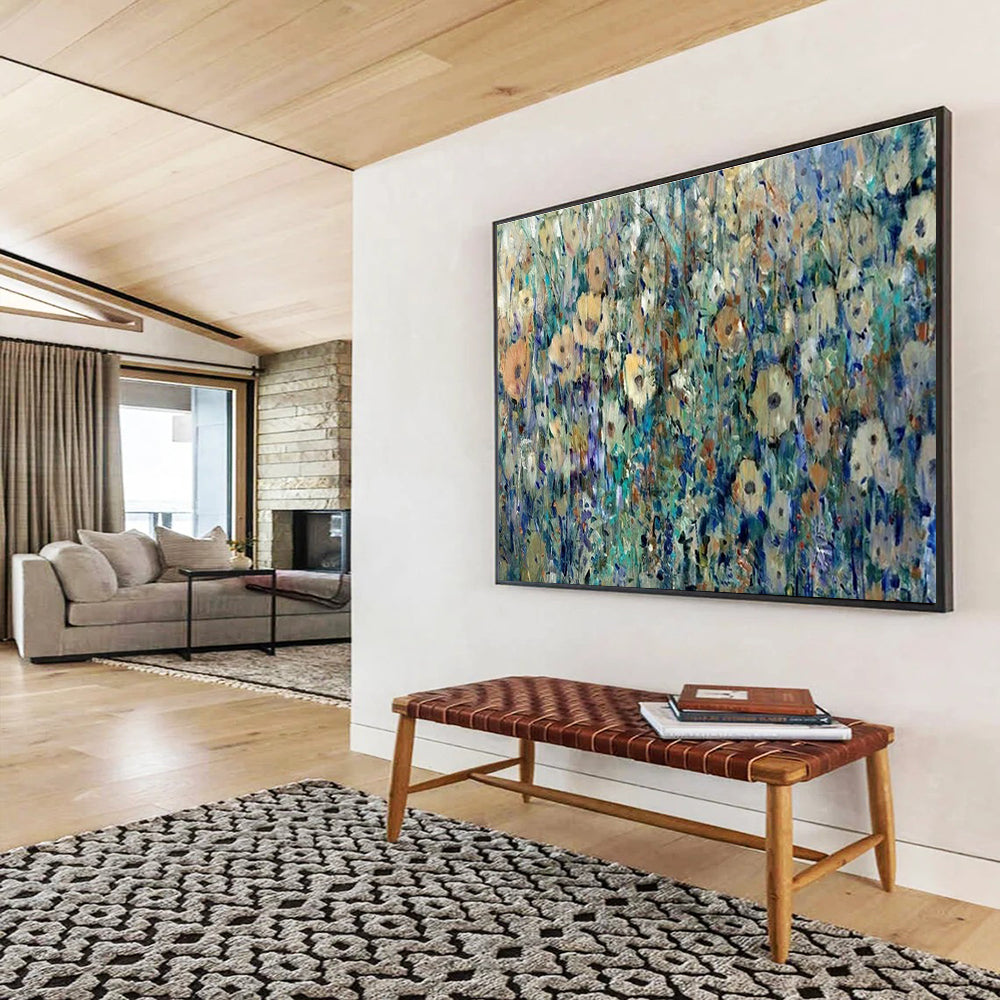 Oversized Custom Hand-Painted Abstract Wall Art for Retail Showrooms DLZ3281