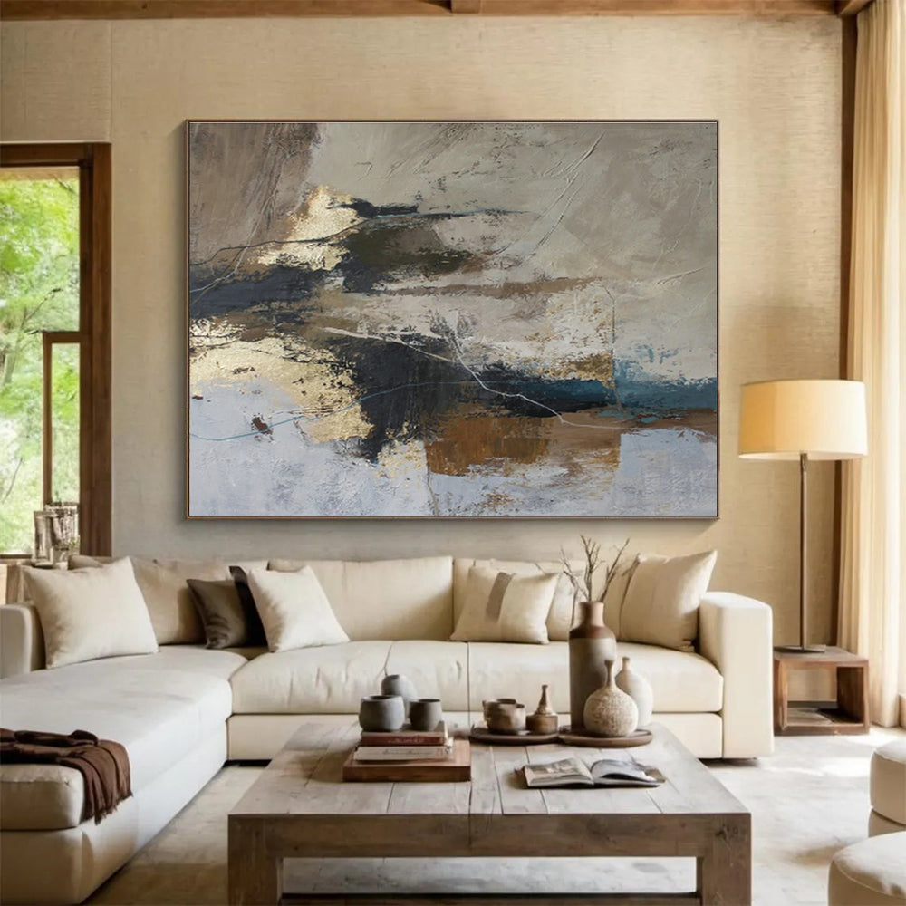 Custom-Made Giant Abstract Hand Painting for Virtual Museum Exhibition Hall DLZ2895