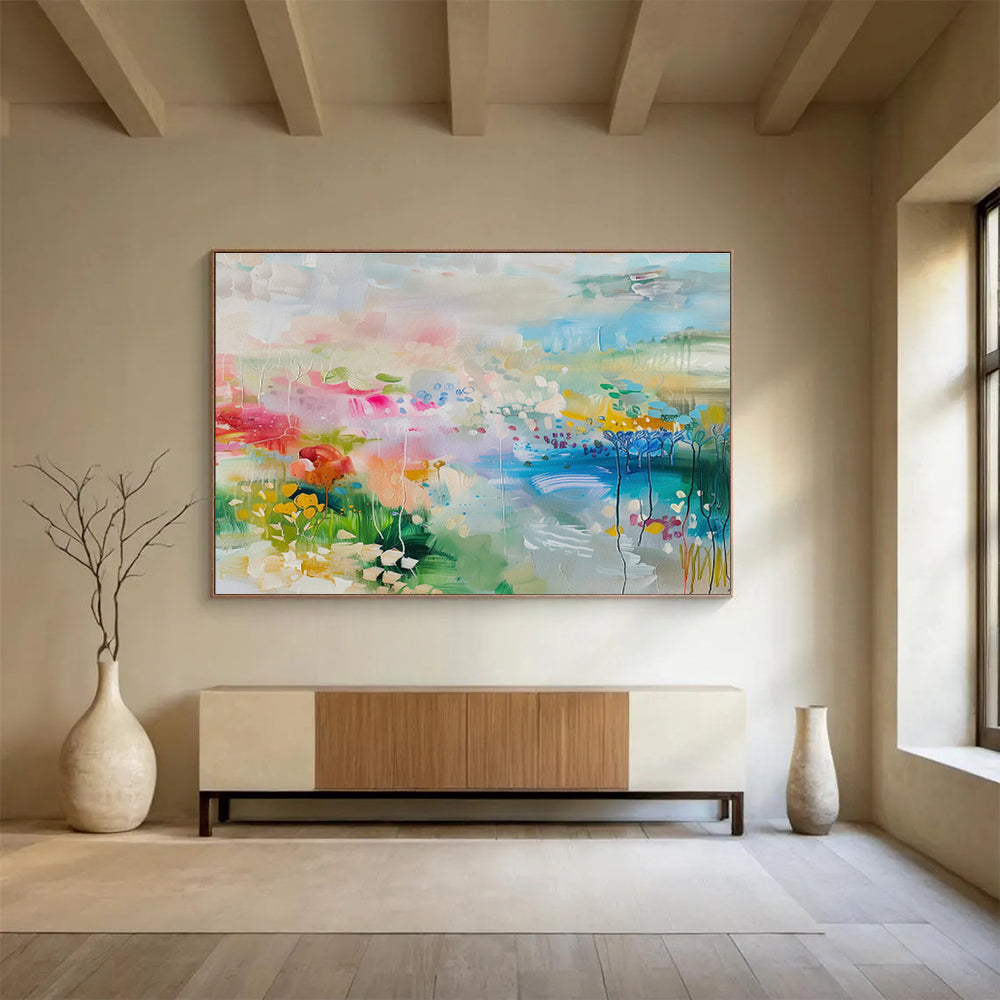 Large-Size Custom Abstract Hand Painting for Social Media Content Moderation Center DLZ2878