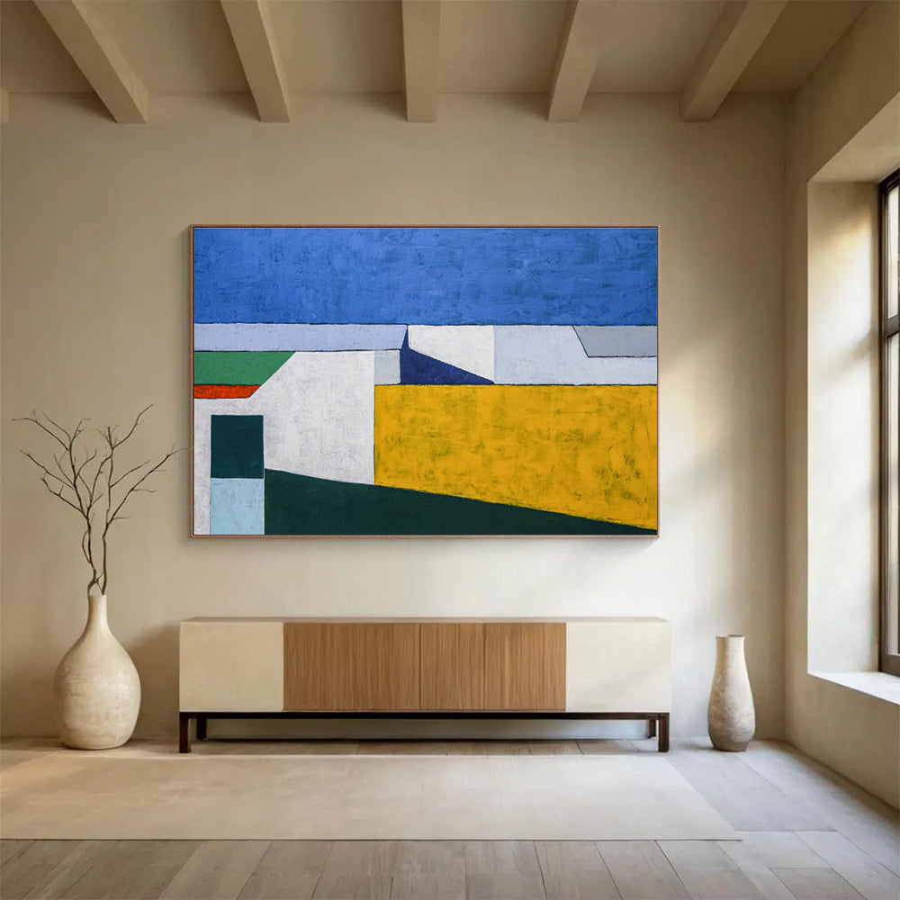 Large Custom Abstract Hand-Painted Art for Ocean Wave Energy Converter Platform DLZ2941