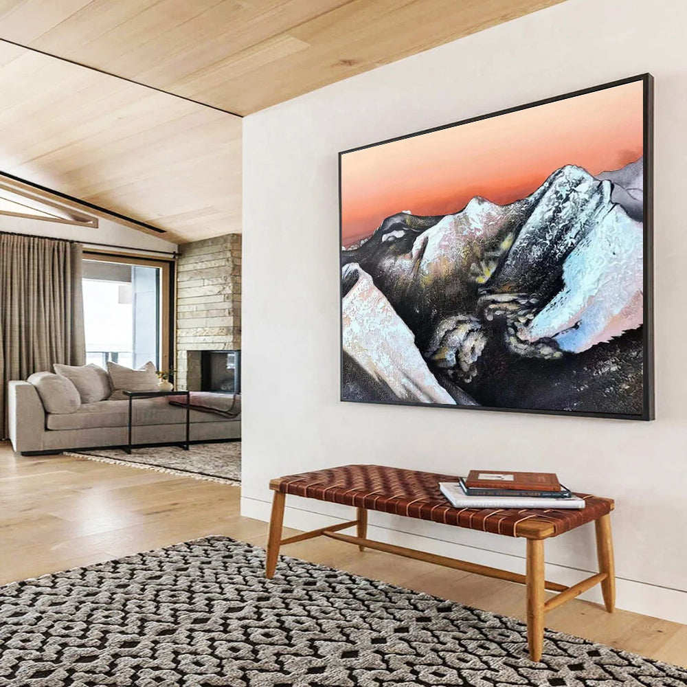Customized Large Abstract Hand Painting for Underwater Sound Barrier Installation and Research Facility DLZ3035