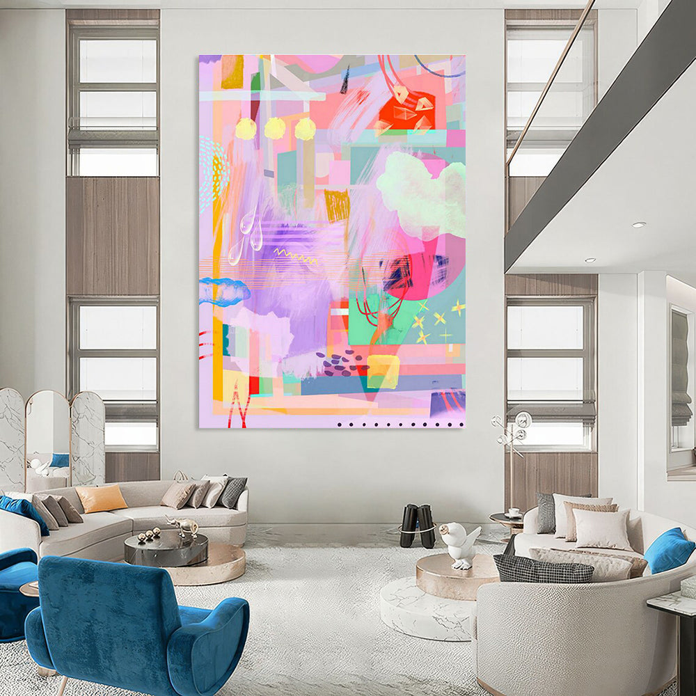 Vast Custom Hand-Painted Abstract Painting - Inviting Aura for Bookstores  DLZ0168