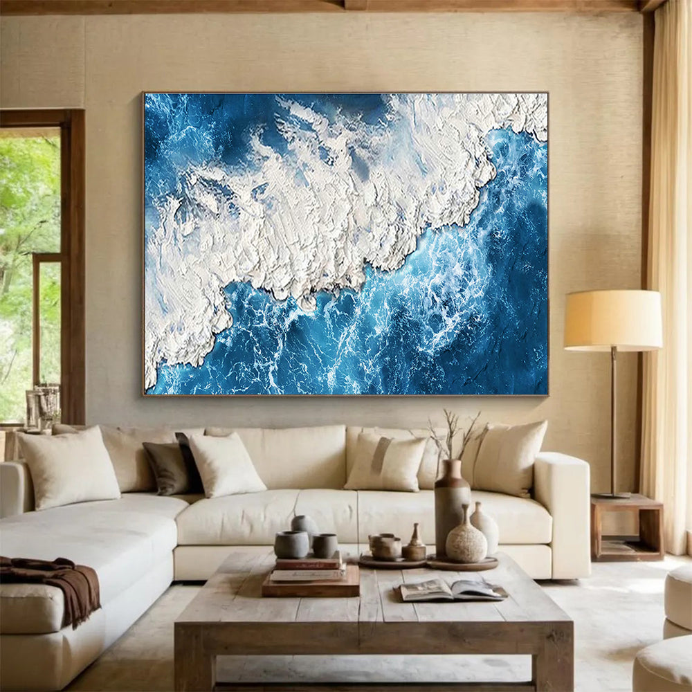 Oversized Custom Hand-Painted Abstract Art for Antarctic Marine Phytoplankton Pigmentation and Photosynthesis Research Base DLZ3169