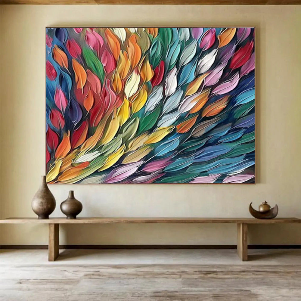 Large-Size Custom Abstract Hand Painting for Urban Rooftop Solar-Powered Irrigation Control Hub DLZ3073