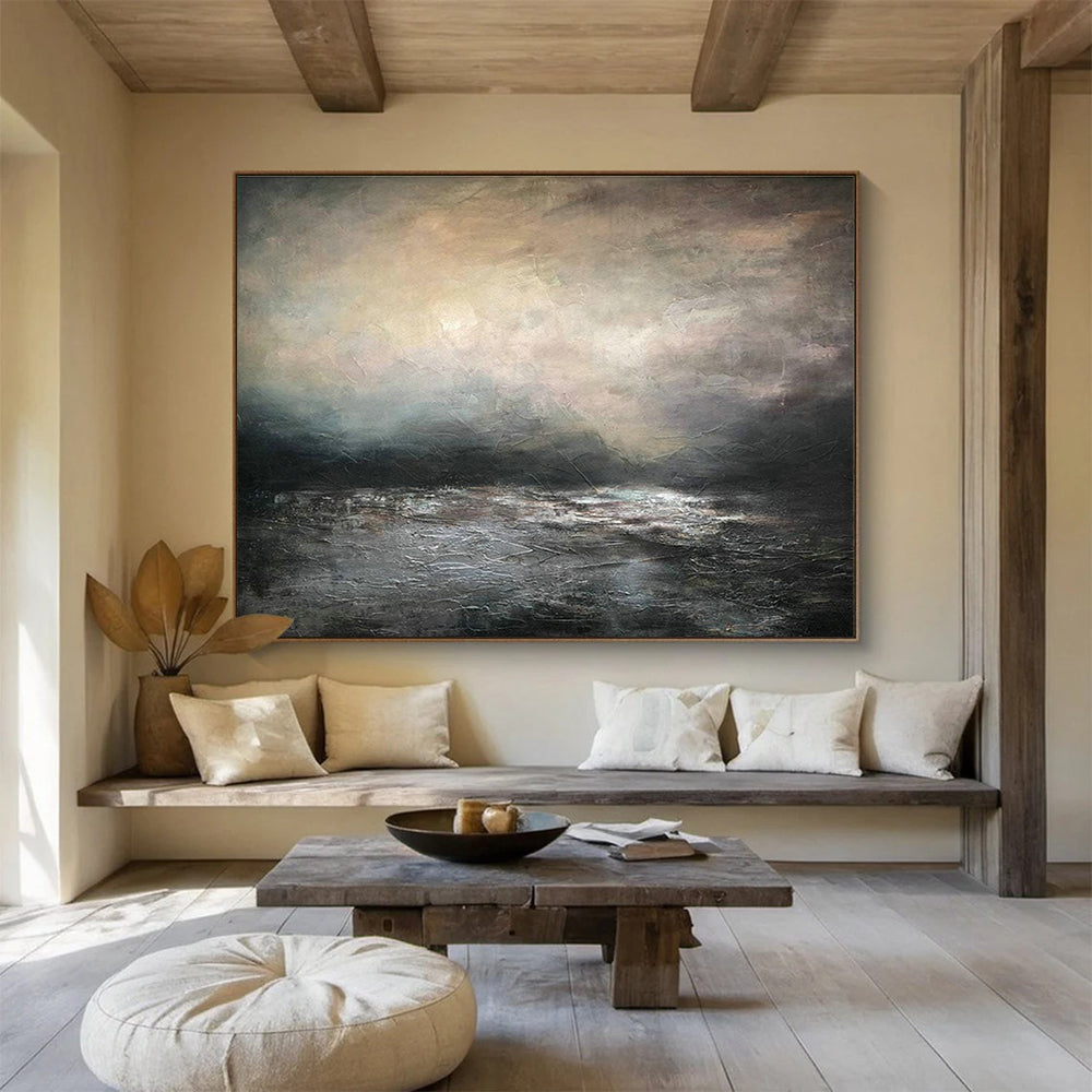 Oversized Custom Abstract Hand Painting for Offshore Ocean Current Velocity Monitoring and Forecasting Center DLZ3165