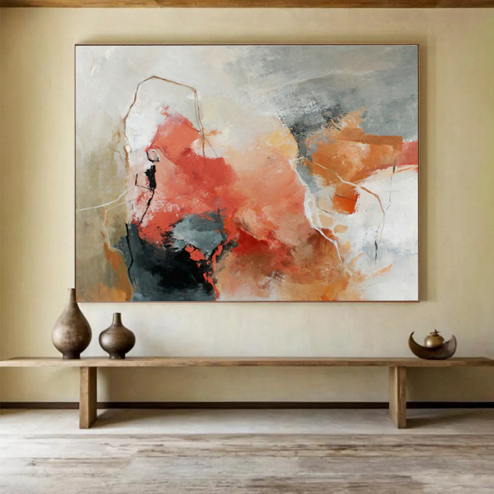 Custom Giant Abstract Hand Painting for Virtual Real Estate Showroom DLZ2899