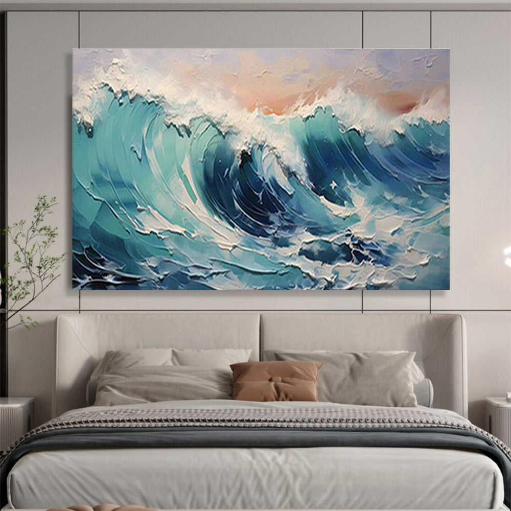 Oversized Custom Hand-Painted Abstract Art for Antarctic Marine Mammal Satellite Tagging Operations Base DLZ3063