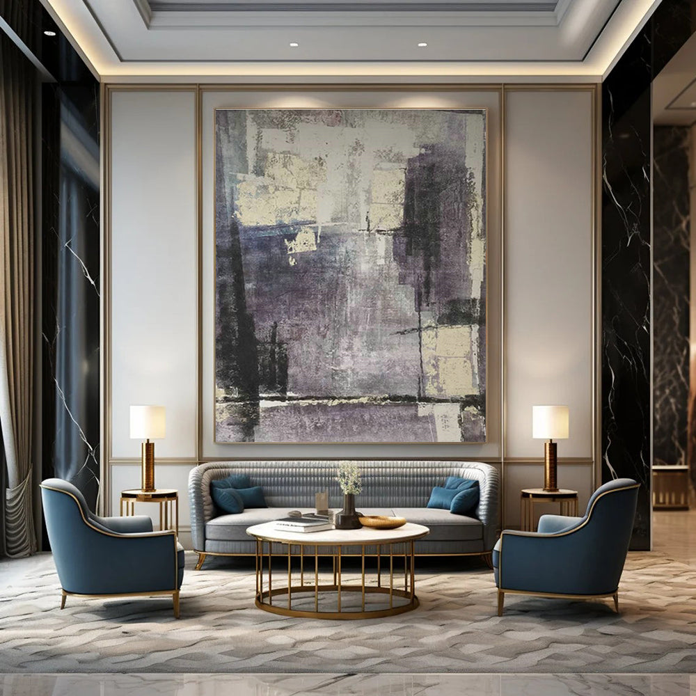 Grand Custom Hand-Painted Abstract Canvas - Inspiring Atmosphere for Coding Bootcamps  DLZ0188