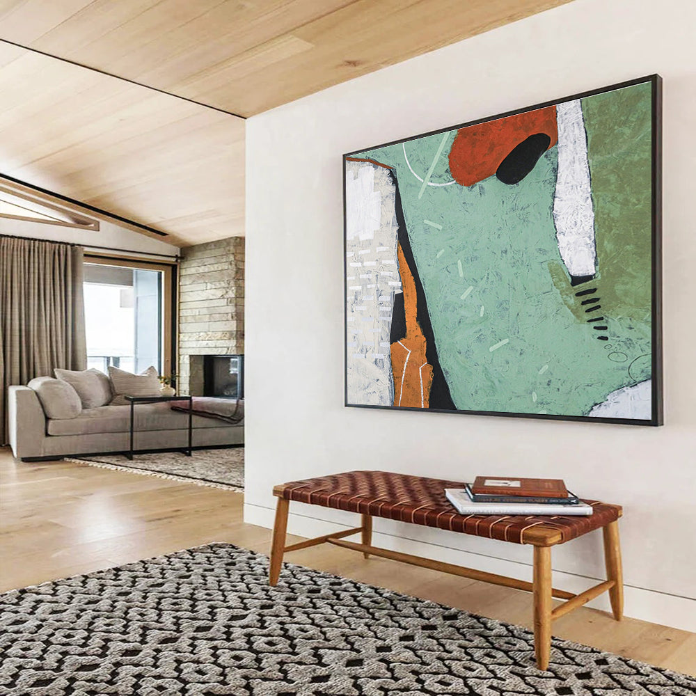 Oversized Custom Hand-Painted Abstract Art for River Delta Wetland Conservation Center DLZ2951