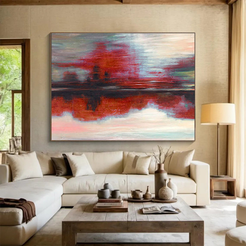 Oversized Custom Hand-Painted Abstract Art for Ambulance Station DLZ2768