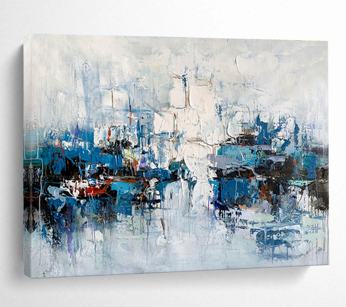 Custom-Made Vertical Aquaponics Tower Large Abstract Hand Painting DLZ2546