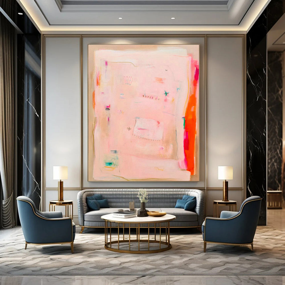 Oversized Custom Hand-Painted Abstract Canvas for Virtual Art Galleries  DLZ0105