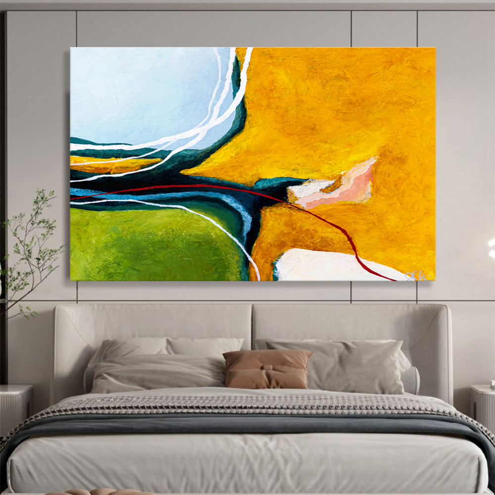 Customized Large Abstract Hand Painting for Desert Solar Power Plant Command Center DLZ2936