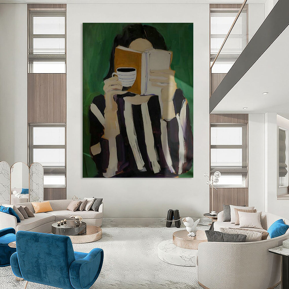 Extensive Large-Scale Custom Hand-Painted Abstract Artwork - Vintage Aura for Vinyl Record Stores  DLZ0214