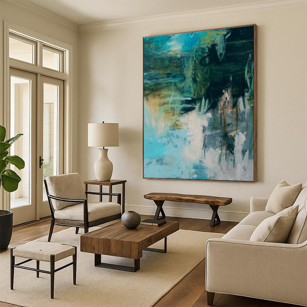 Immense Large Custom Hand-Painted Abstract Artwork - Artistic Inspiration for Pottery Throwing Studios  DLZ0296