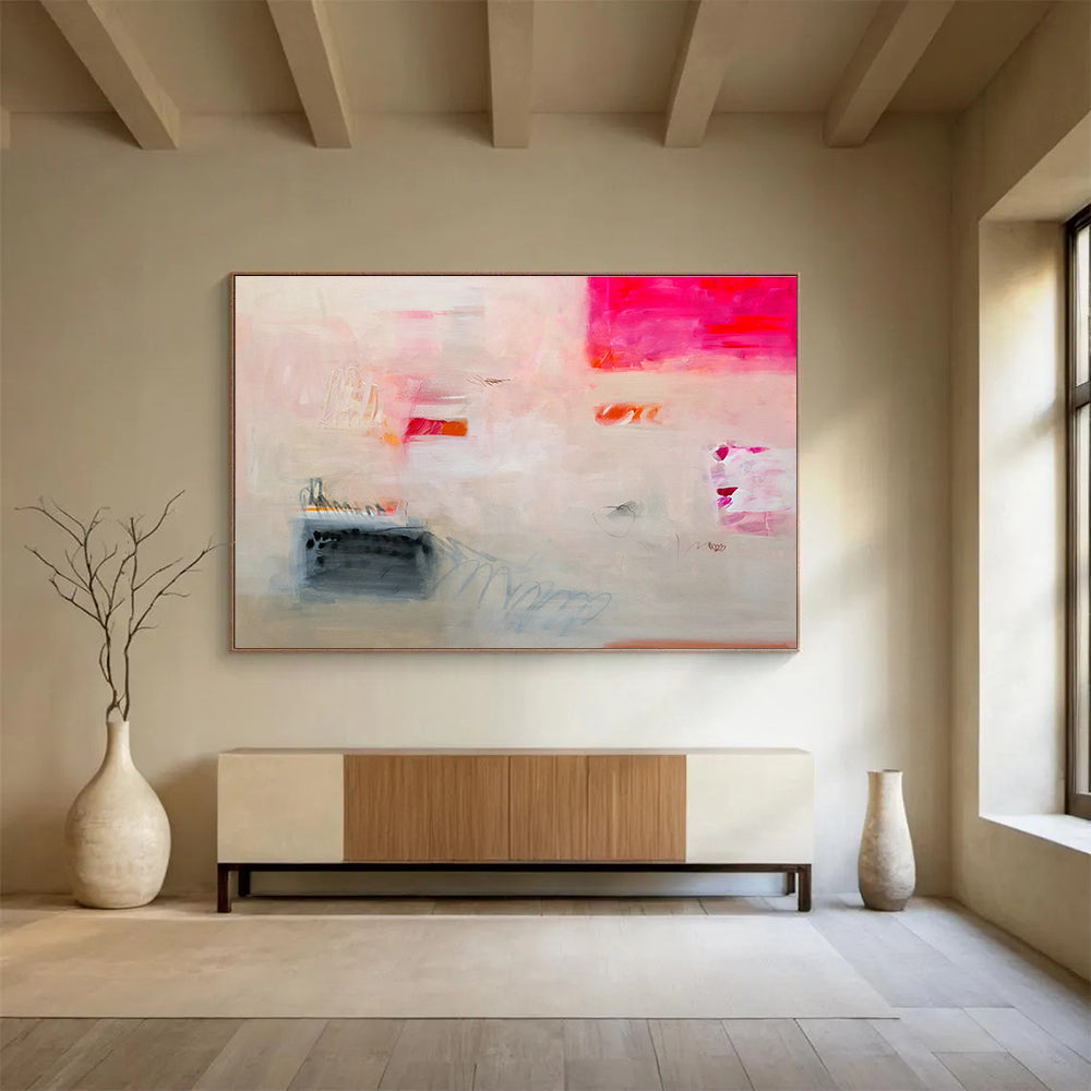 Rustic Wood Panel Custom Hand-Painted Abstract Art with Crackle Effect for Bars and Lounges