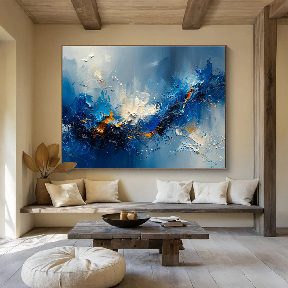 Oversized Custom Abstract Hand Painting for Arctic Tundra Soil Microbial Community Research Station DLZ3088