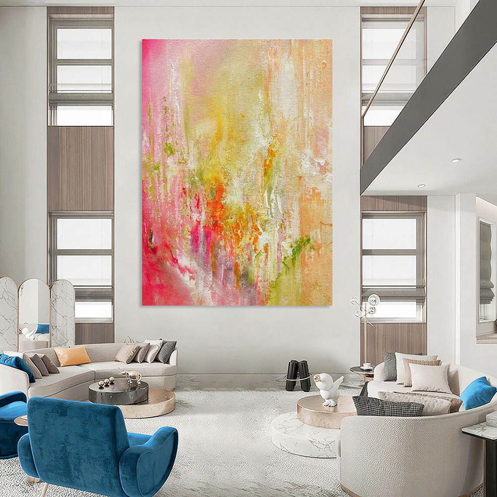 Gigantic Custom Hand-Painted Abstract Artwork for Traditional Indian Bollywood Dance Studios  DLZ0055