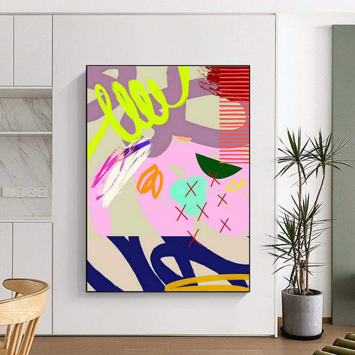 Large-Scale Custom Hand-Painted Abstract Painting - Elegant Decoration for Beauty Salons  DLZ0132