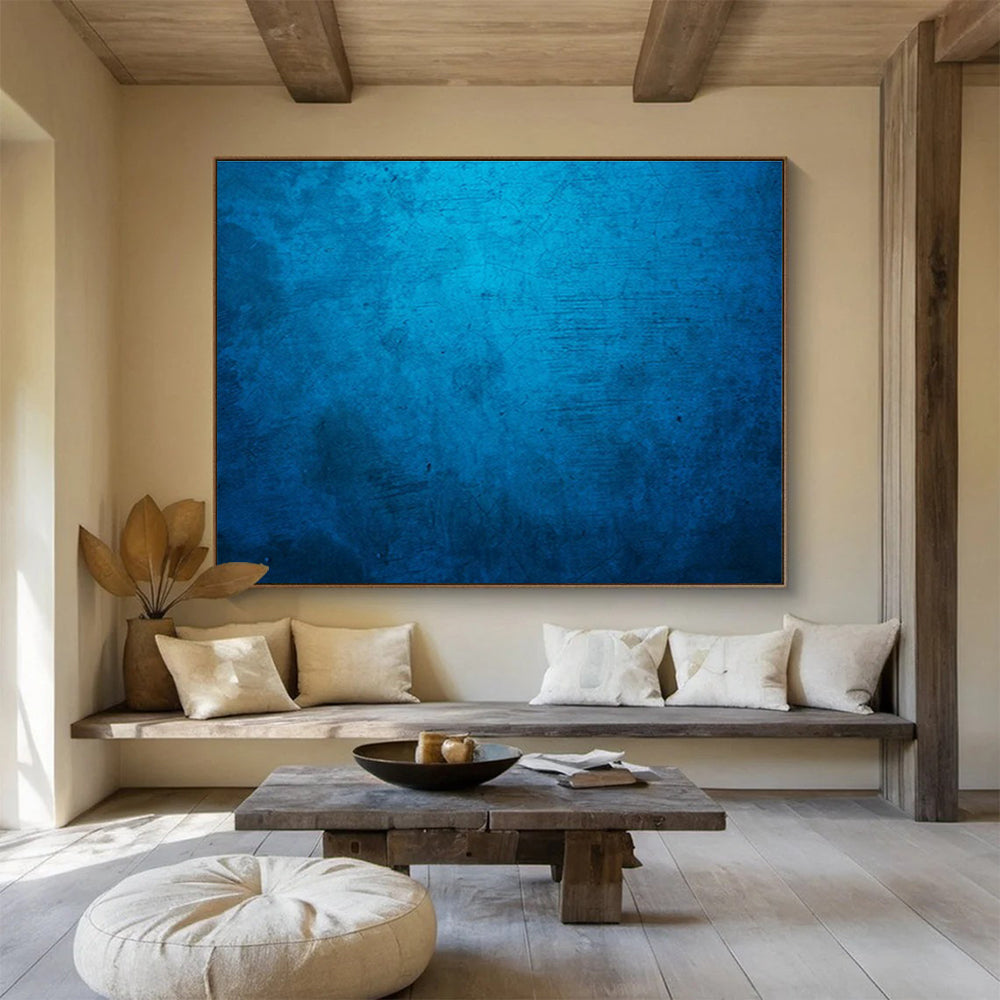 Custom-Made Giant Abstract Hand Painting for Deep-Sea Mineral Exploration Vessel Crew Mess DLZ3000