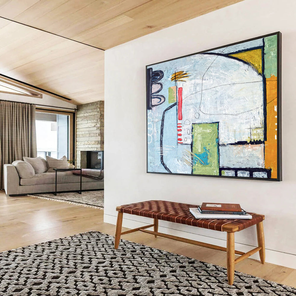Oversized Custom Abstract Hand Painting for Subterranean Wine Cellar Tasting Room DLZ2926
