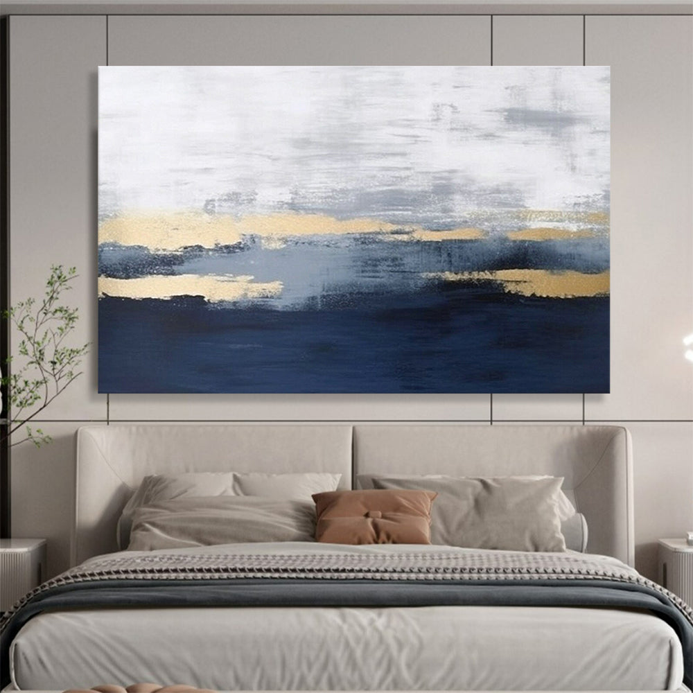 Customized Large Abstract Hand Painting for Subterranean Geothermal Power Plant Waste Heat Utilization Facility DLZ3170