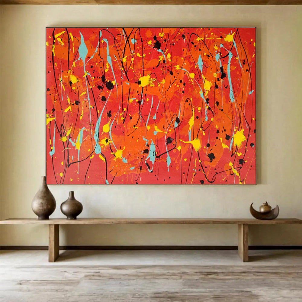 Custom-Made Quantum Satellite Mission Control Center Large Abstract Hand Painting DLZ2670