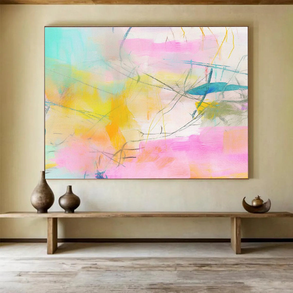 Customized Large Abstract Hand Painting for Cloud Computing Data Center Monitoring Room DLZ2885