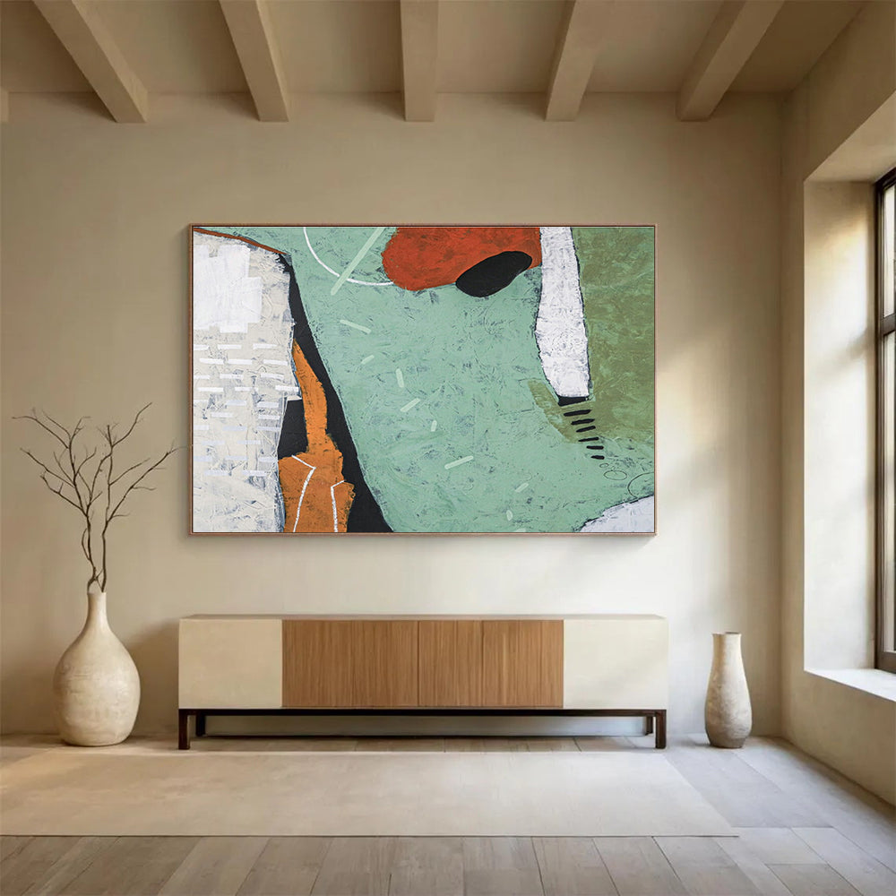 Oversized Custom Hand-Painted Abstract Art for River Delta Wetland Conservation Center DLZ2951