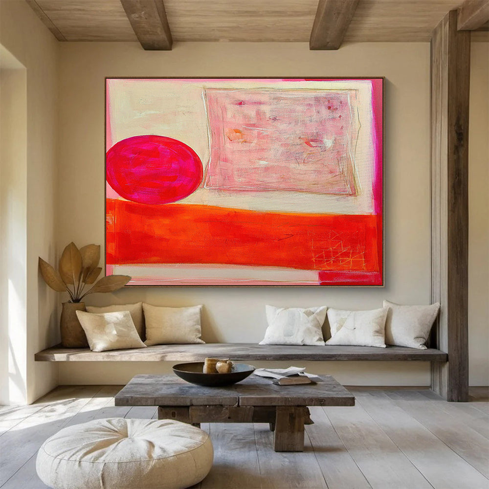 Custom-Made Oversized Abstract Hand Painting for Conference Room