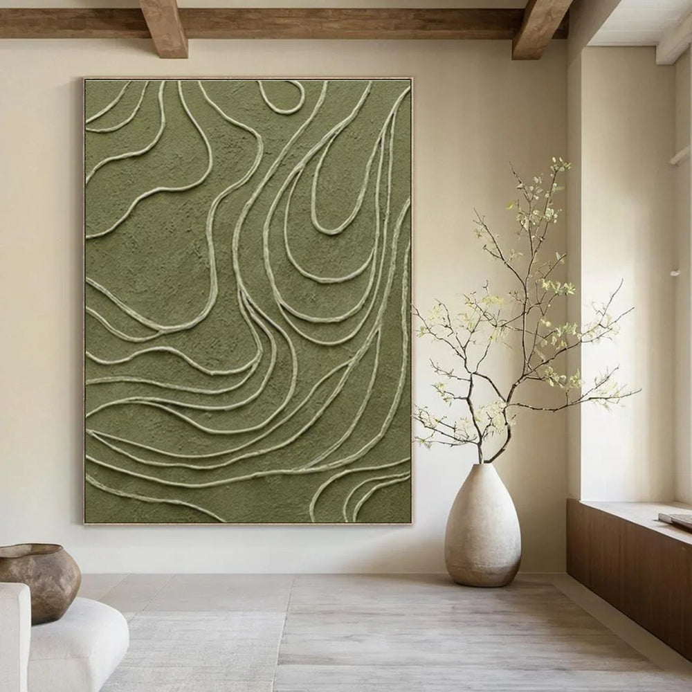 Massive Custom Hand-Painted Abstract Canvas - Cultural Richness for Folklore Museums  DLZ0236