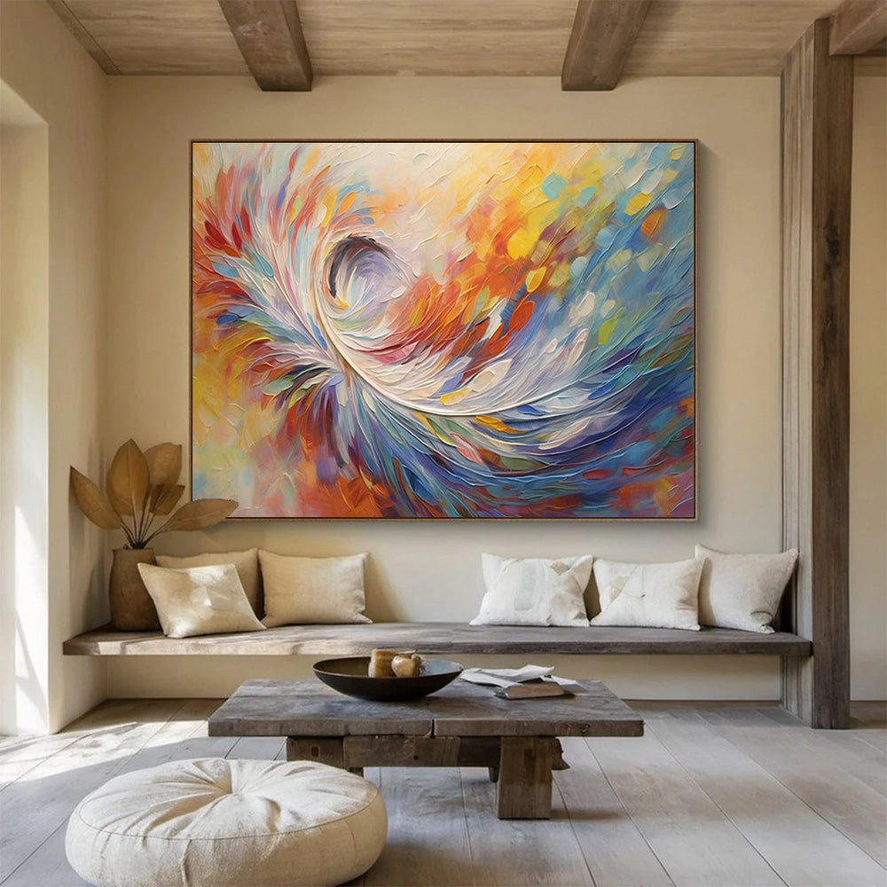 Oversized Custom Hand-Painted Abstract Canvas for Home Lobbies DLZ3254