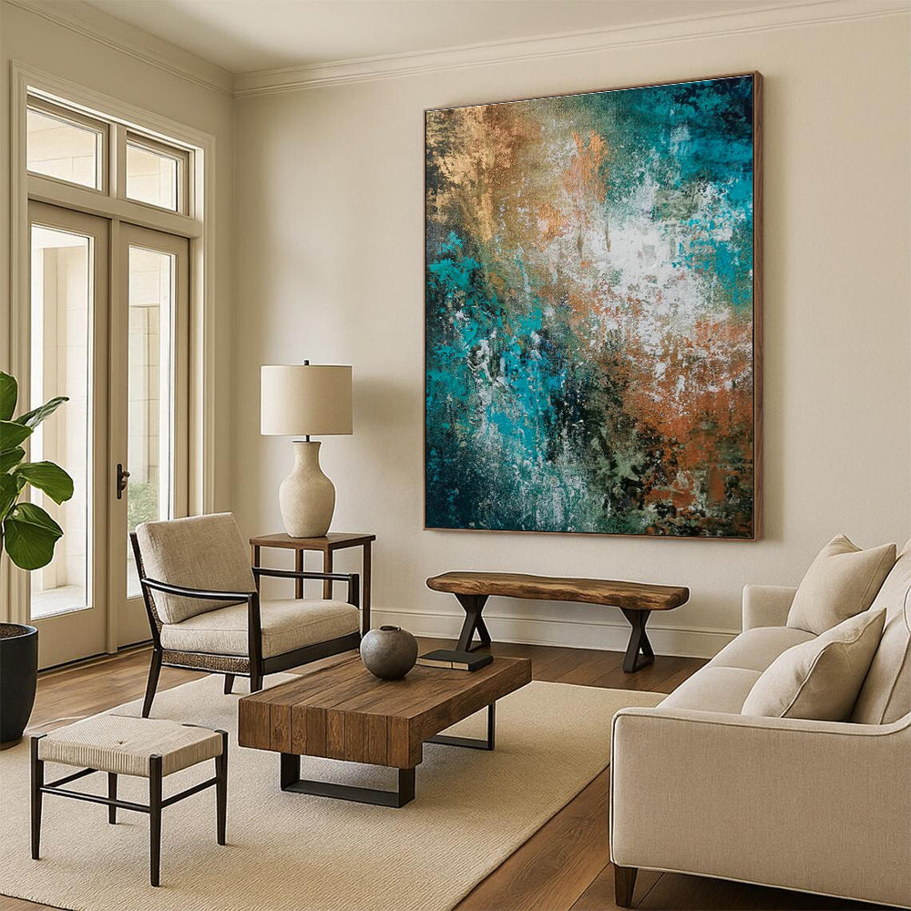 Giant Custom Handmade Abstract Painting for Pottery Studios  DLZ0018