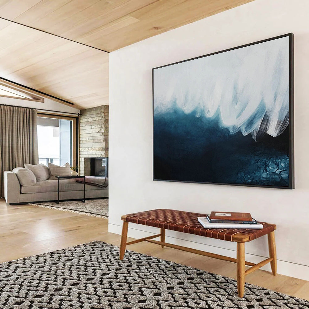 Smart Sensor Custom Hand-Painted Abstract Art for Tech Offices and Modern Workspaces