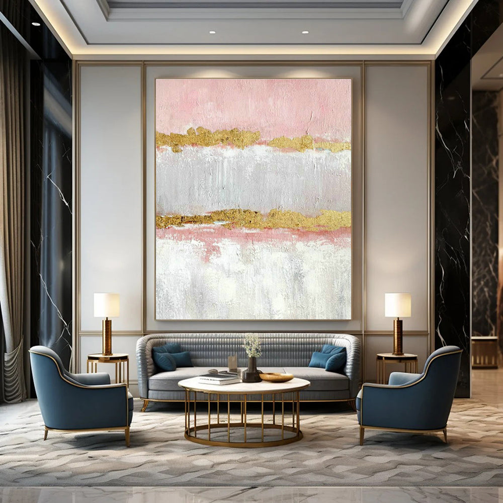 Large Custom Hand-Painted Abstract Canvas - Artistic Balance for Tai Chi and Qigong Studios  DLZ0318