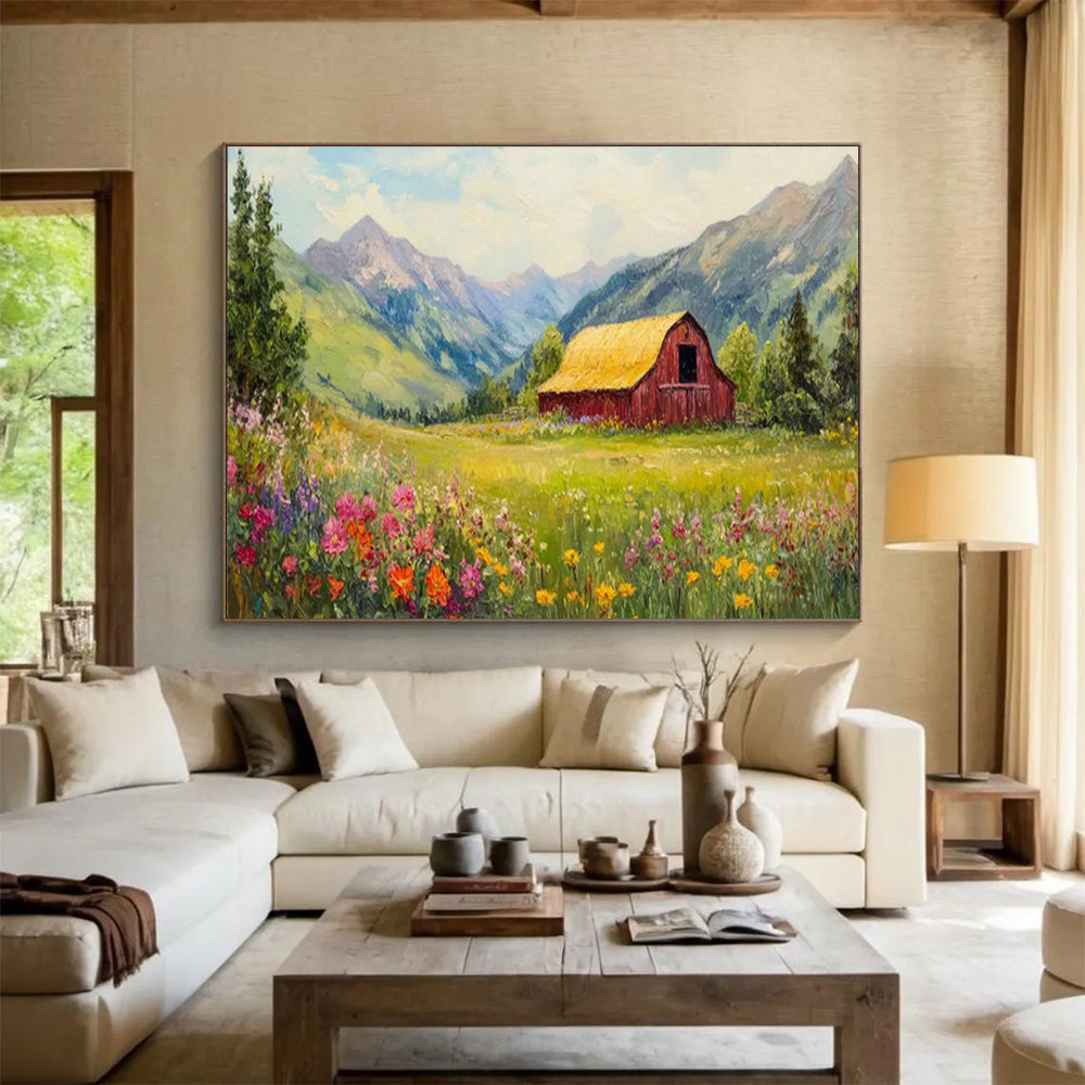 Large Custom Abstract Hand-Painted Art for Underwater Volcanic Eruption Monitoring and Research Station DLZ3111