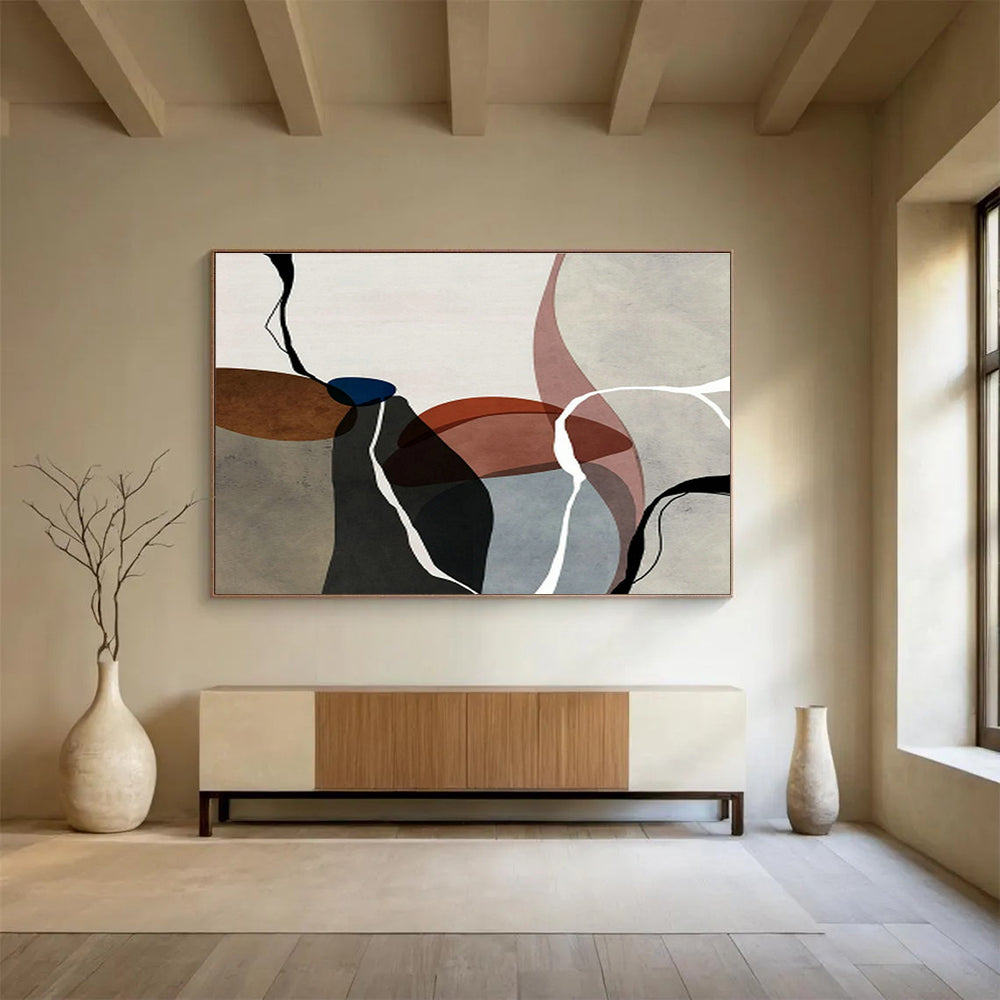 Custom-Made Giant Abstract Hand Painting for Corporate Training Center DLZ2742