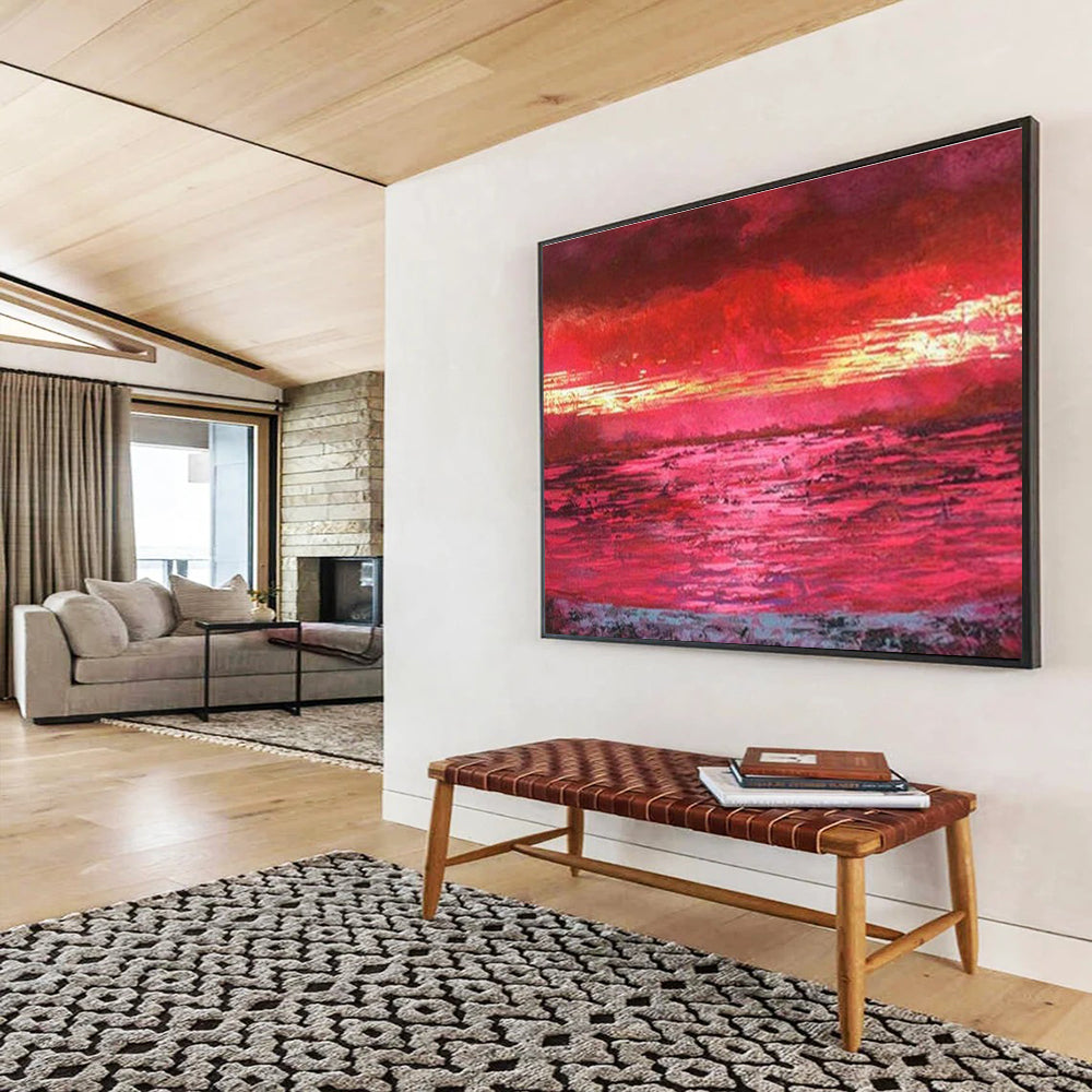 Bespoke Vertical Aquaculture Tower Oversized Abstract Hand-Painted Mural DLZ2575