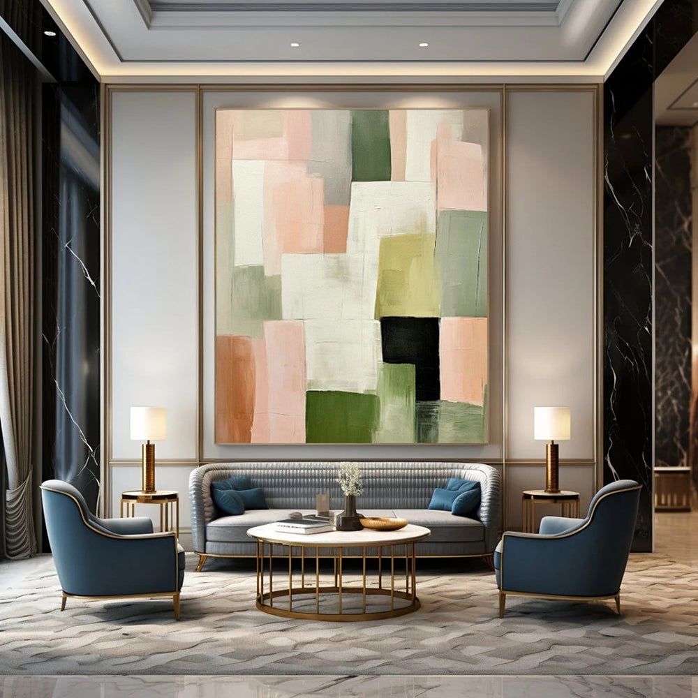 Colossal Custom Hand-Painted Abstract Canvas - Underwater Fantasy for Submarine Restaurants  DLZ0268