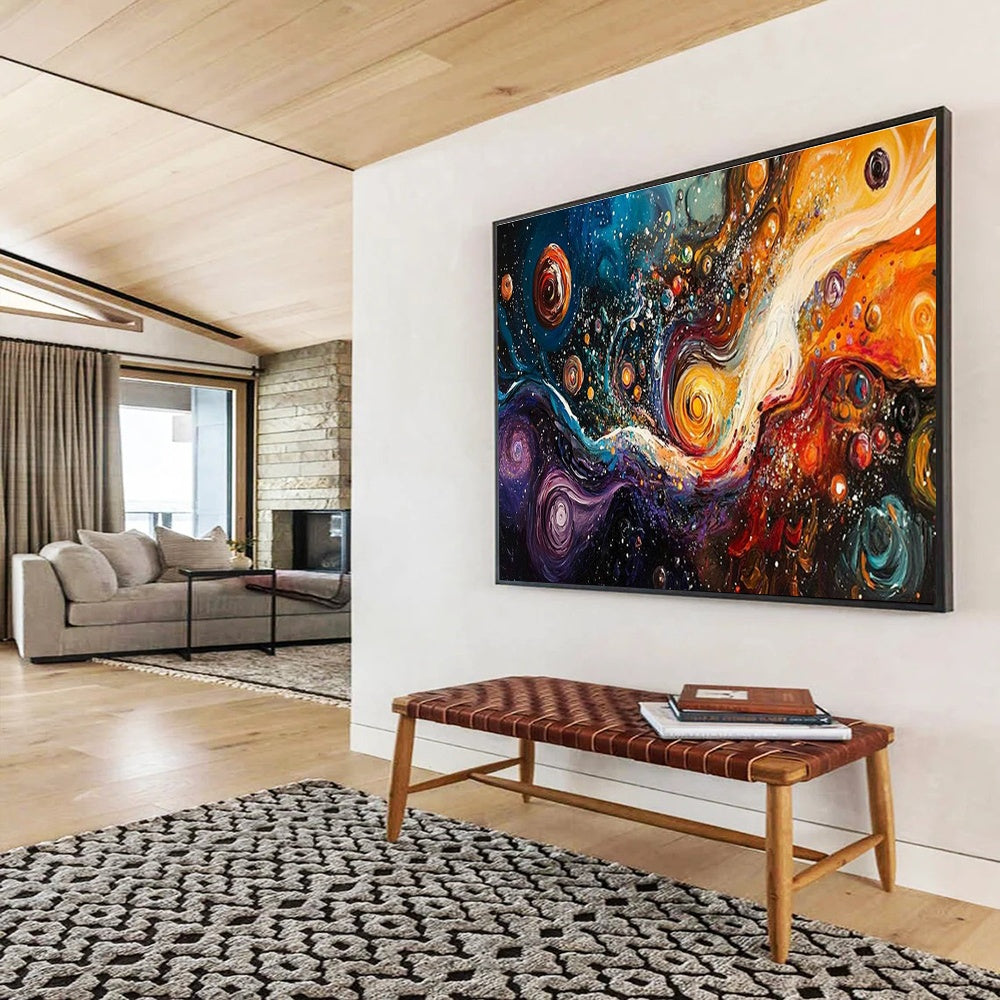 Customized Large Abstract Hand Painting for Subterranean Geothermal Power Plant Geothermal Fluid Chemistry Analysis Laboratory DLZ3199