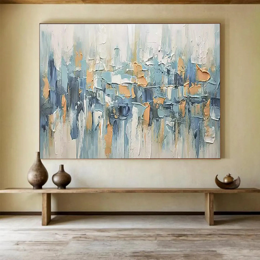 Large Custom Abstract Hand-Painted Art for Underwater Archaeological Artifact Transportation and Storage Facility DLZ3069