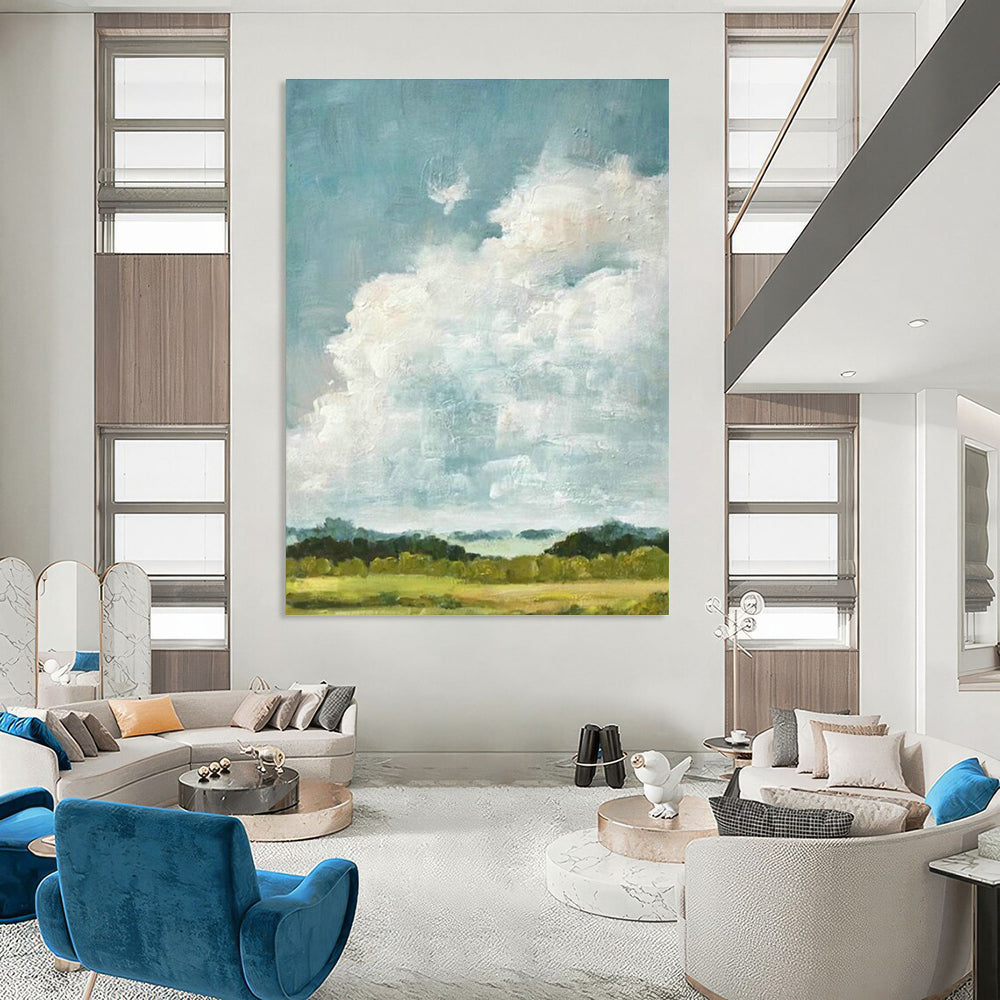 Monumental Large Custom Hand-Painted Abstract Art - Artistic Opulence for Luxury Car Showrooms  DLZ0272