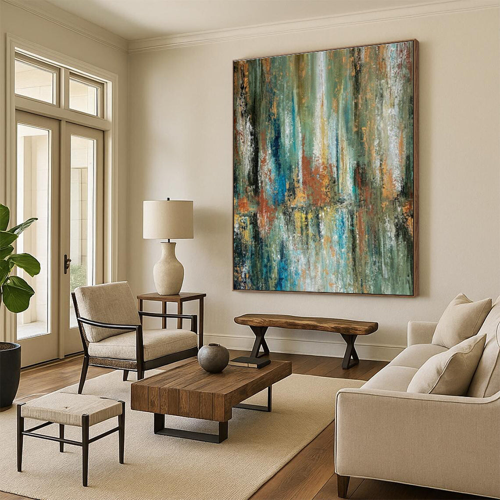 Oversized Custom Hand-Painted Abstract Wall Art for Independent Book Publishers' Offices  DLZ0033