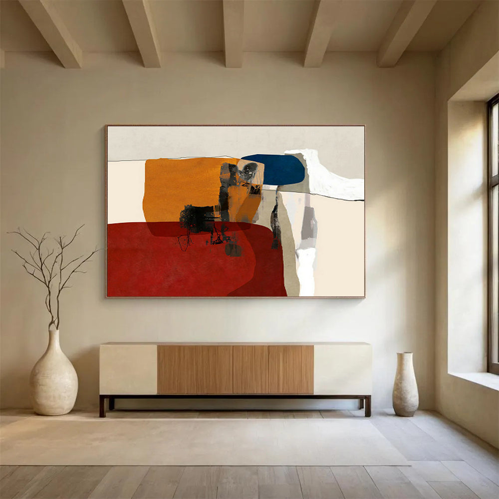 Large-Size Custom Abstract Hand Painting for Quincea帽era Hall DLZ2741