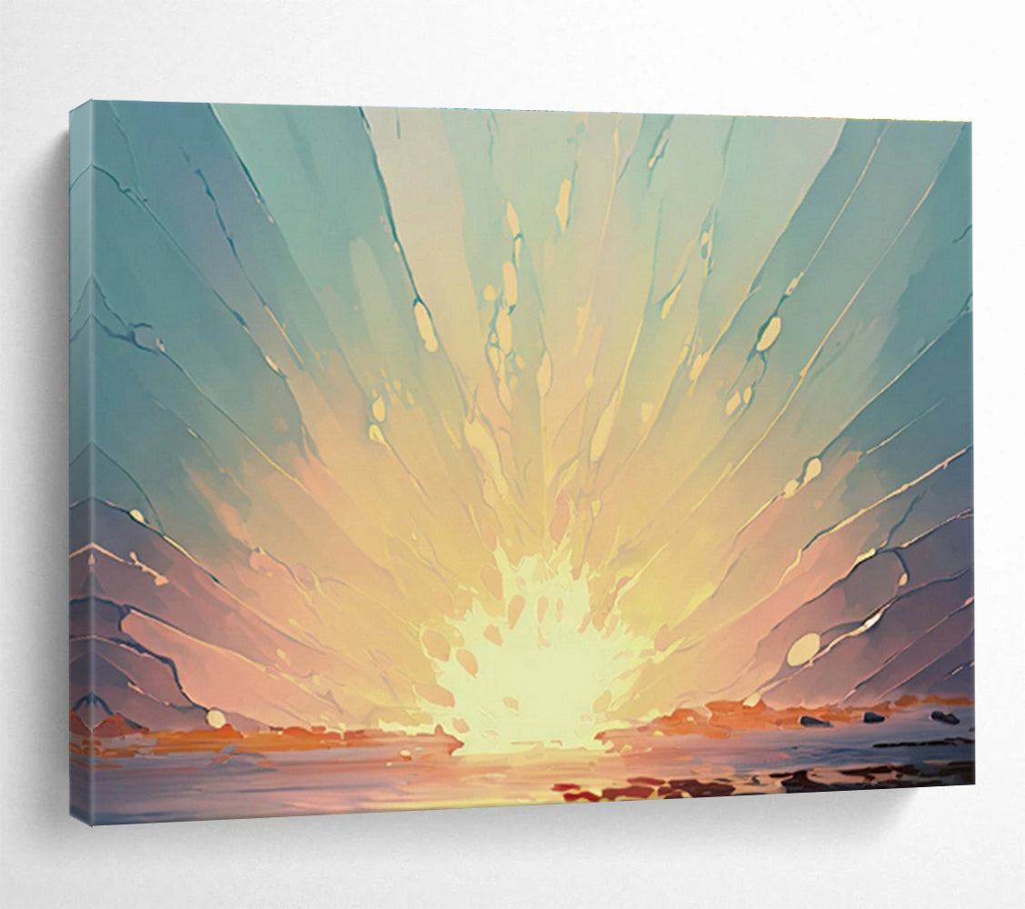 Large-Size Custom Hand-Painted Abstract Painting for Urban Vertical Farming LED Lighting R & D Center DLZ3049
