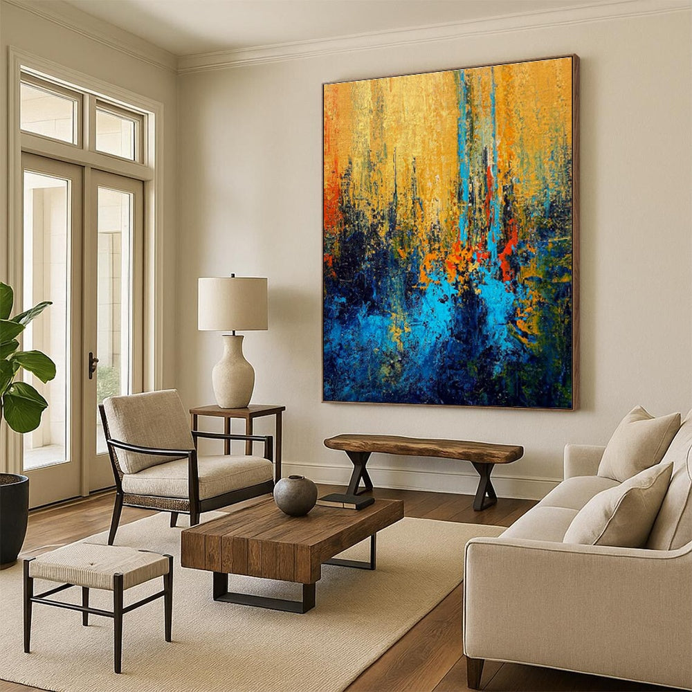 Huge Customizable Hand-Painted Abstract Artwork for Dollhouse Collectors’ Exhibitions  DLZ0026