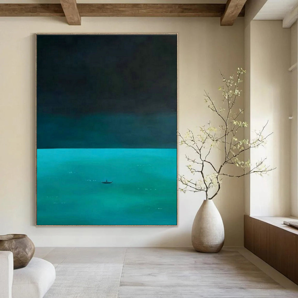 Striking Large Custom Hand-Painted Abstract Art - Artistic Innovation for Artificial Intelligence Research Centers  DLZ0293