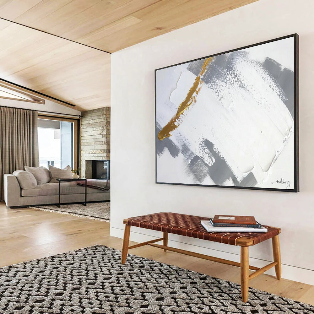 Customized Large-Scale Abstract Hand Painting for Art Gallery DLZ2701