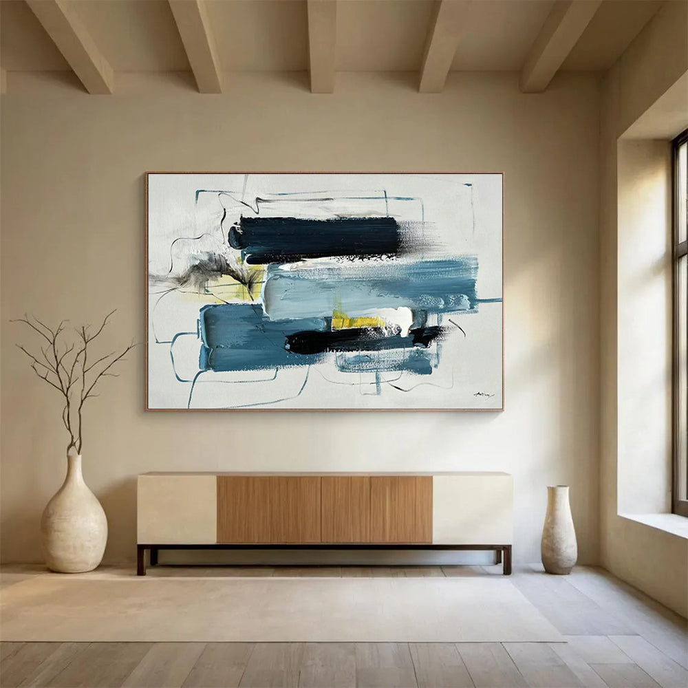 Large Custom Abstract Hand-Painted Art for Observatory DLZ2702