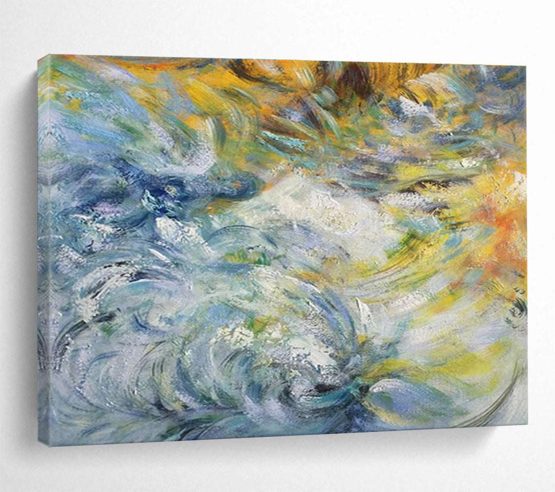 Custom-Made Giant Abstract Hand Painting for Villa Foyer DLZ2675
